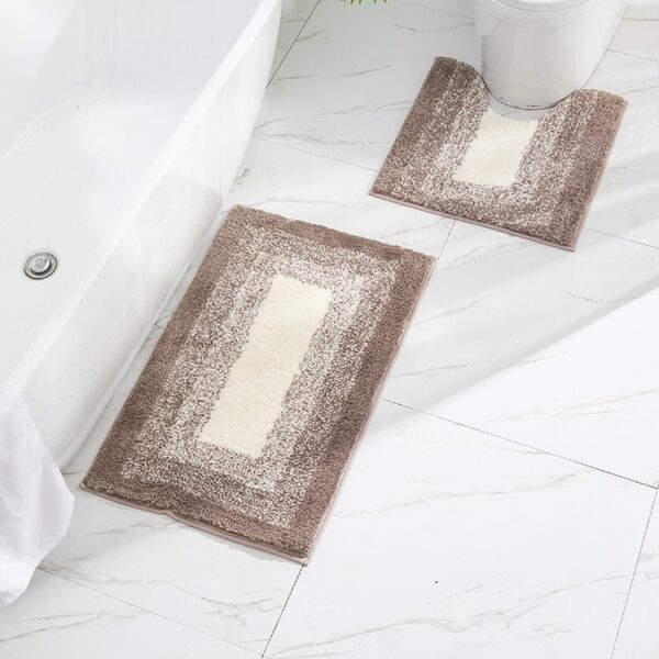 Gradient Color Bathroom Mat Modern Anti-skid Toilet Rugs Set Rectangle U Shape Doormat For Bath Capets Microfiber 50x80 50X50cm 5