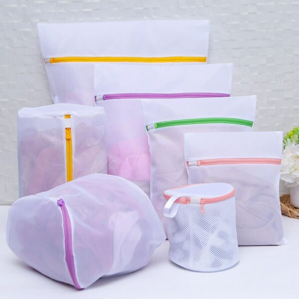 7Pcs/Set Mesh Zipped Laundry Bag Polyester Net Anti-Deformation Underwear Bra Clothes Mesh Bags For Home Washing Machines 1