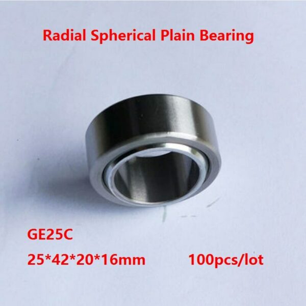 100pcs/lot GE25C GE25UK  25mm 25×42×20×16mm Radial Shaft Spherical Plain Bearing with Self-Lubrication 25*42*20*16mm 1