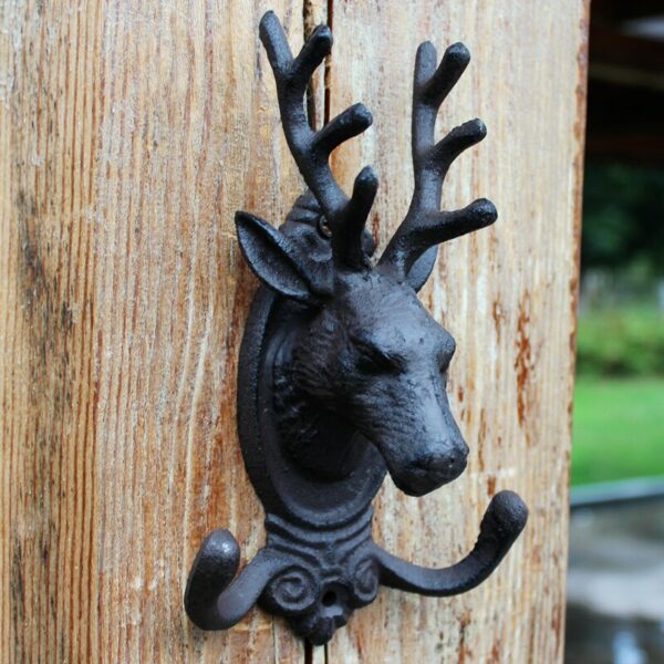 European and American Iron Art Hook Clothes and Hats Deer Head Double Hook Garden Courtyard Wall Hanging Wall Decoration 3