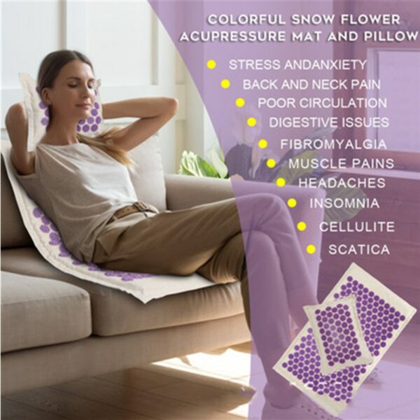 Nature Linen Coconut palm Massage Yoga mat sport pillow mat with bag Lotus Spike Acupressure Mat Cushion 6