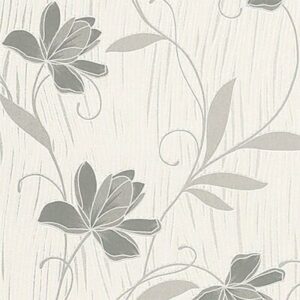 ASC Silver Glitter Floral Wallpaper