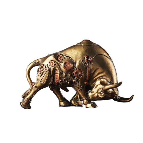 Sculpture Mechanical Bull Statue Home Decor Resin Animal Figurines Living Room Ox Sculpture Office Home Decoration Accessories 4