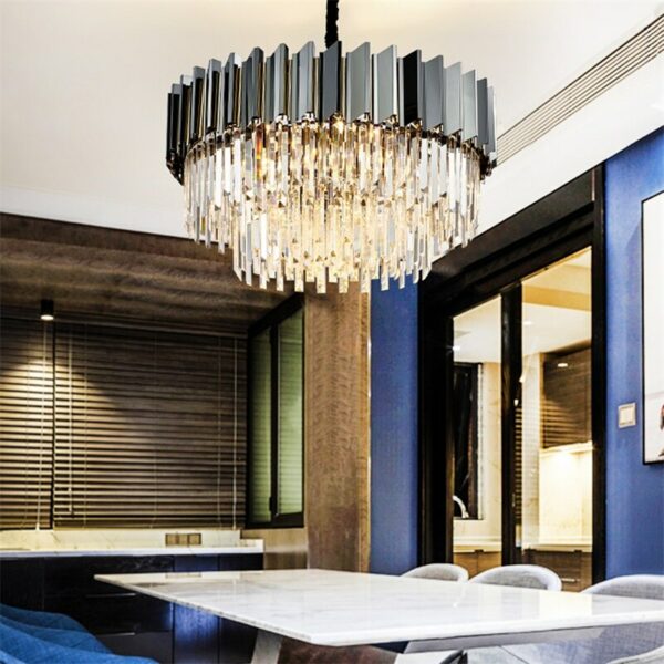 WPD Pendant Light Postmodern Double Crystal LED Lamp Luxury Fixture for Home Dining Living Room 2