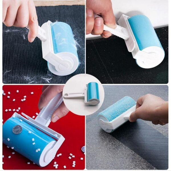 High Quality New Washable Reusable Clothes Hair Pet Hair Sticky Roller Household Cleaning Portable Hair Remover Roller-Brush 6