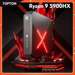 Topton Gaming  AMD Mini PC Ryzen 9 5900HX RTX3060 RX 6600M RX 6500XT 2*DDR4 M.2 NVMe SSD 2.5G LAN Desktop Tower Computer WiFi6E 1