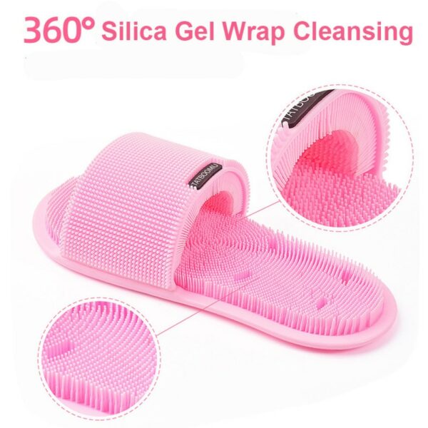 New magic foot washing slippers bathroom men's and women's bath anti-skid silicone slippers foot rubbing massage cleaning brush 3