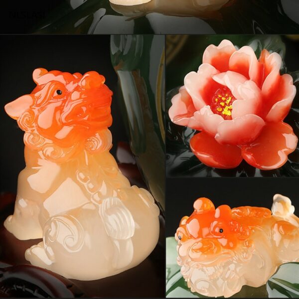 Feng shui Resin gourd Figurines Lucky Money Tree Ornaments Chinese Sculpture Crafts Desktop Art Home Office Decoration 6