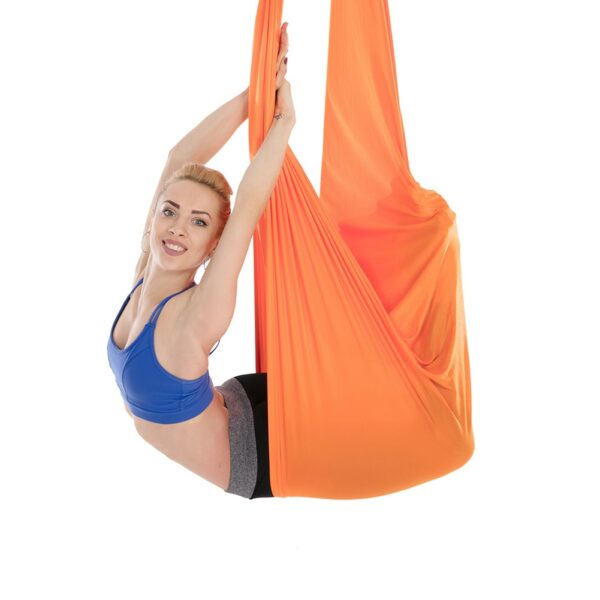 Aerial Yoga Hammock Elastic Nylon Yoga Training Belt Anti-Gravity Yoga Swing for Body Building Pilates Workout Fitness 4*2.8m 2