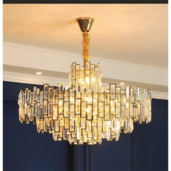 Hongcui Chandelier Gold Luxury Oval Pendant Lamp Postmodern LED Light Fixture for Home Living Dining Room 5