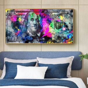 Dollar Bill Money Graffiti Art Canvas Paintings Prints Posters Wall Picture Modern Living Room Home Office Decoration Frameless 2