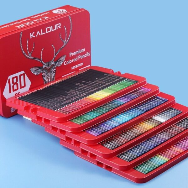 180 New Oil-based Color Pencil Sets Sketch Comic Watercolor Pen Artist-level Professional Supplies Exquisite Iron Box Packaging 5