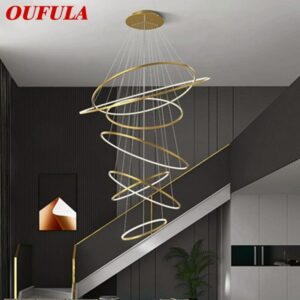 OUFULA LED Pendant Light Luxury 9 Rings Chandelier Fixtures Modern for Home Living Room 1