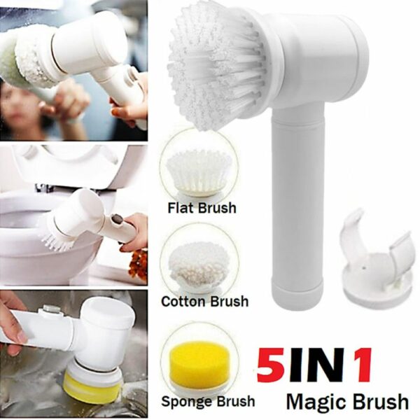 Power Brush Clean Sink 5-in-1 Hand Held Bathtub Brush Power Clean Bathroom Wash Kitchen Clean Tool Scourer Household Cleaning 1