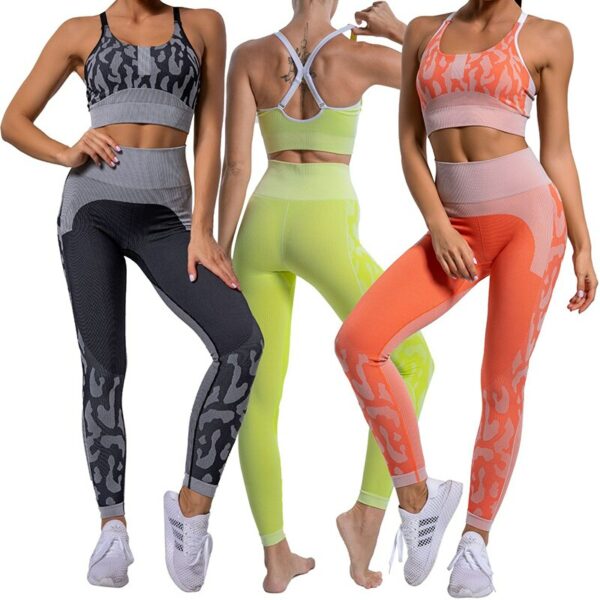 Bauhinia Women Seamless Yoga Set Coma Fitness Clothing High Waist Push Up Leggings Sexy Backless Crop Tops Women Workout 2Pcs 6