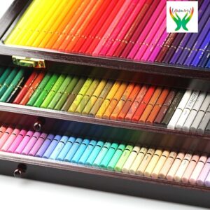 Japan Holbein Artist oil colored pencil 100/150 color wooden box set,3.87mm colored core, soft and easy to color,Colorful 2