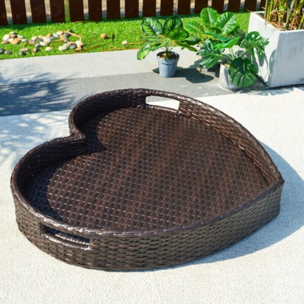 Rattan Tray Nordic Fruit Storage Plate Handmade Water Swimming Accessories Pool Drink Cup Stand Float Party Beverage Mattresses 6