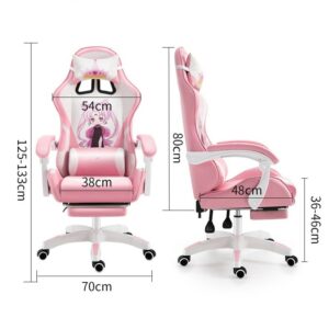 Pink Cartoon Live Gaming Chair Multifunctional High Resilience Sponge Adjustable Sofa Recliner Comfortable Home Computer Chair 2