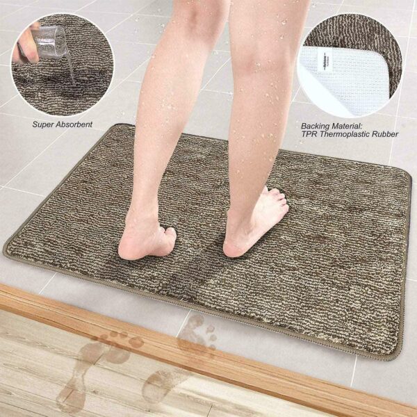 Rubber backed non-slip door mat