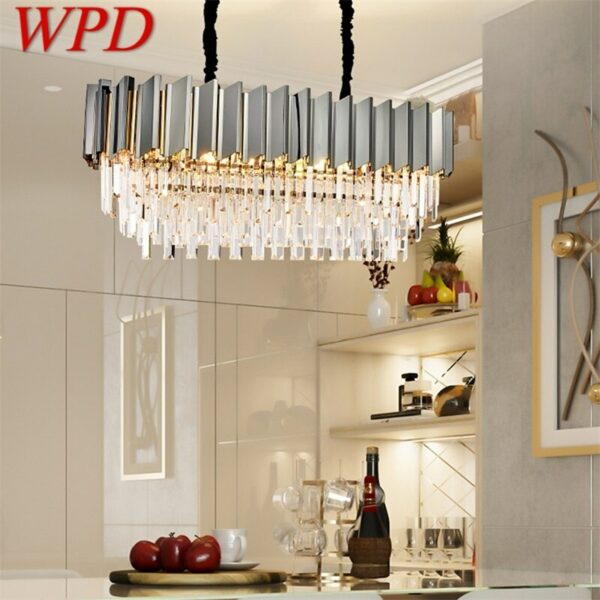 WPD Pendant Light Postmodern Double Crystal LED Lamp Luxury Fixture for Home Dining Living Room 1