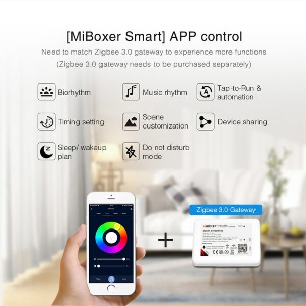 Miboxer RGB+CCT 25W LED Garden Light Waterproof IP66 Smart Lawn Lamp FUTC05Z Outdoor Lights Zigbee 3.0 Remote/ gateway Control 4