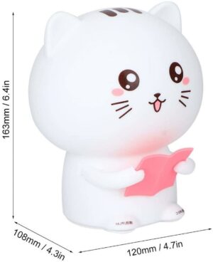 Household silicone LED lamp, mini kitten shaped LED reading light, recording night light with touch senso