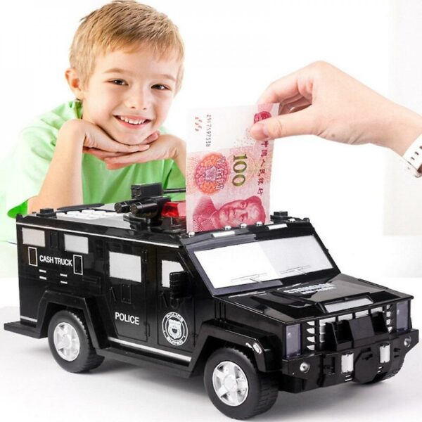 Fingerprint Password Cash Truck Car Piggy Bank Kids Money Box Coin Paper Bank Safe Saving Storage Box Mus