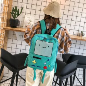 Big Ins Korean Cute Finne Figure Jakey Bag Anime Cartoon Adventure Robert Time Robot BMO For Child Girl Student Soft Backpack 1