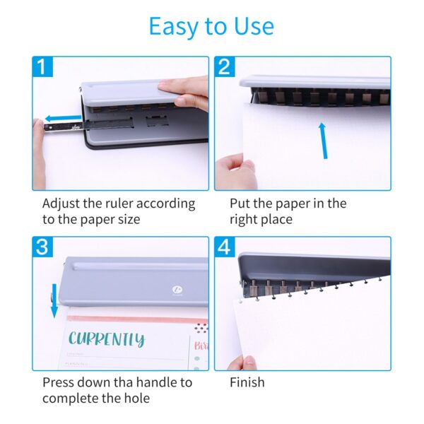 KW-triO Handheld DIY Mushroom 12 Holes Punch Puncher Paper Cutter with Ruler 6 Sheets Punch Capacity A4 / A5 / A7 / B5 5