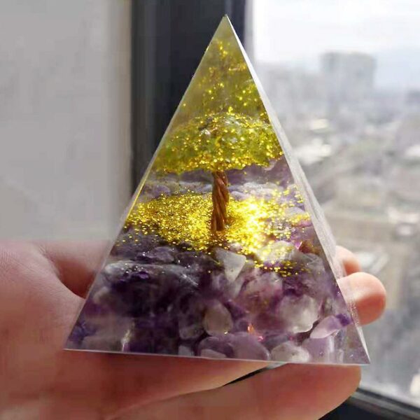 Homemiyn Tree Of Life Orgone Pyramid Crystal Stone Decoration Energy Generator Blanacing Chakra For Yoga