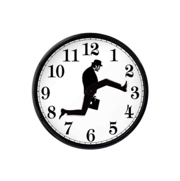 Monty Python Inspired Silly Walk Wall Clock Creative Silent Mute Clock Wall Art For Home Living(black Whi