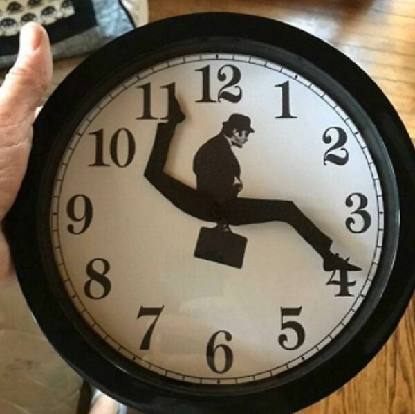 Monty Python Inspired Silly Walk Wall Clock Creative Silent Mute Clock Wall Art For Home Living(black Whi