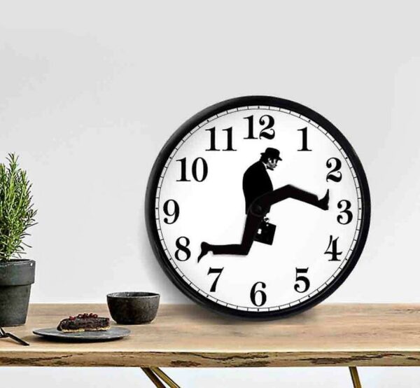 Monty Python Inspired Silly Walk Wall Clock Creative Silent Mute Clock Wall Art For Home Living(black Whi