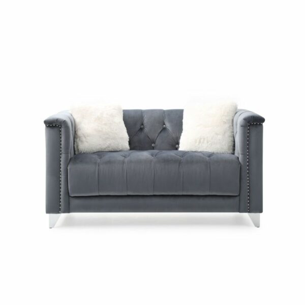 2pc Sofa and Loveseat Velvet living room modern sofa two-seater sofa with handles and tufted upholstery 34.00" x 81.00" x 30.00" 4