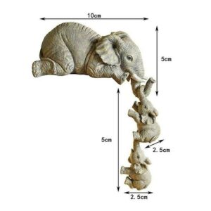 Elephant Sitter Hand Figurines Hanging Edge Ornament Table Home Decor