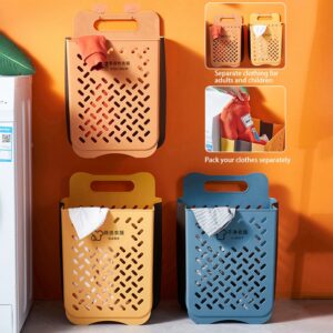 Large Portable Bathroom Folding Dirty Clothes Storage Basket Household Wall Hanging Punch-Free Laundry Basket Put Clothes Bucket 1