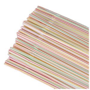 600pcs Disposable Plastic Colorful Straws Flexible Straws For Banquet Bar Drinks