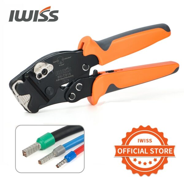 IWISS SN-TG16 0.25-16mm² Tubular Terminal Crimping Pliers Mini Hand Tools Adjust Knob To Control Crimp Size Ferrule Clamps Plier 1