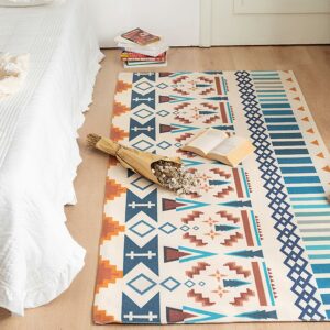 Seeunique Modern Bohemian Cotton And Linen Floor Mats, In Various Sizes, Suitable For Living Room, Bedroo