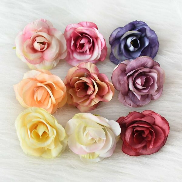 Mini Silk Artificial Roses, Artificial Wedding Flowers, Christmas Party Decoration