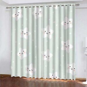 3d Cartoon Indoor Curtains And Curtains-small Star Pattern Blackout Curtain 140x160cm