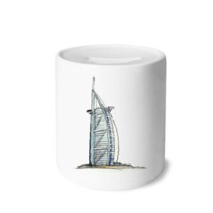 Burj Al-arab Luxury Hotel Print Ceramic Piggy Bank