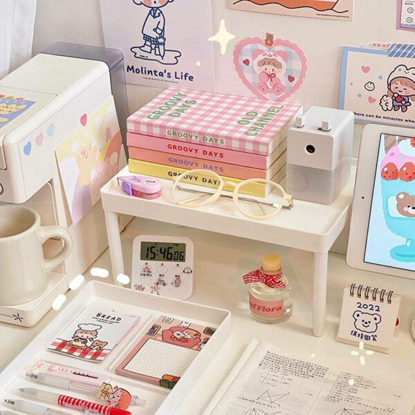 Multi-Layer Desk Organizer Box Stationary Container Sundries Stand Pen Holder Cosmetic Storage Rack Office Shelf School Supplies 4