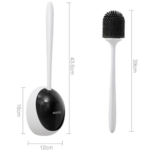 Silicone Toilet Brush Wall-Mounted Cleaning Brush With Base Drainable Cleaning Tools Household Bathroom Accessories Sets 6