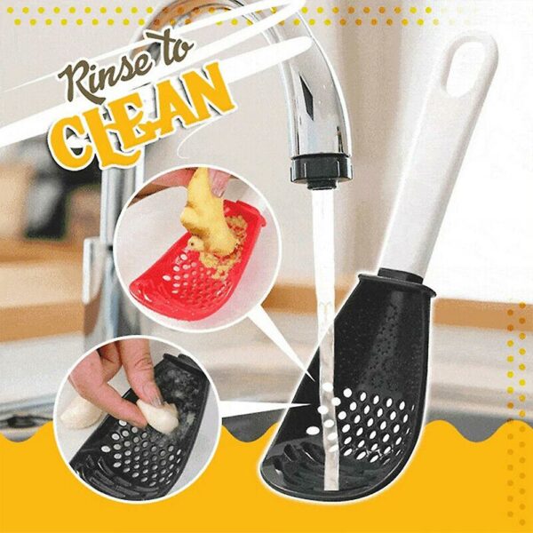 Multifunctional Kitchen Cooking Spoon Garlic Press Colander Spoon