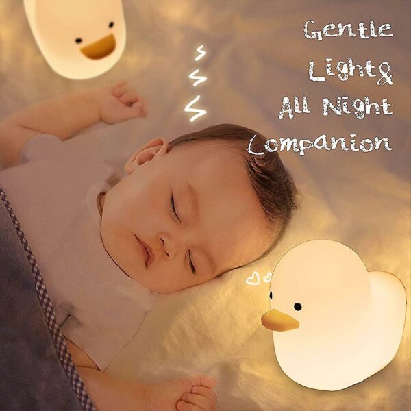 Led Duck Night Light Usb Bedside Silicone Lamp Touch Control And Timer