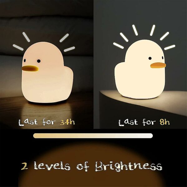 Led Duck Night Light Usb Bedside Silicone Lamp Touch Control And Timer