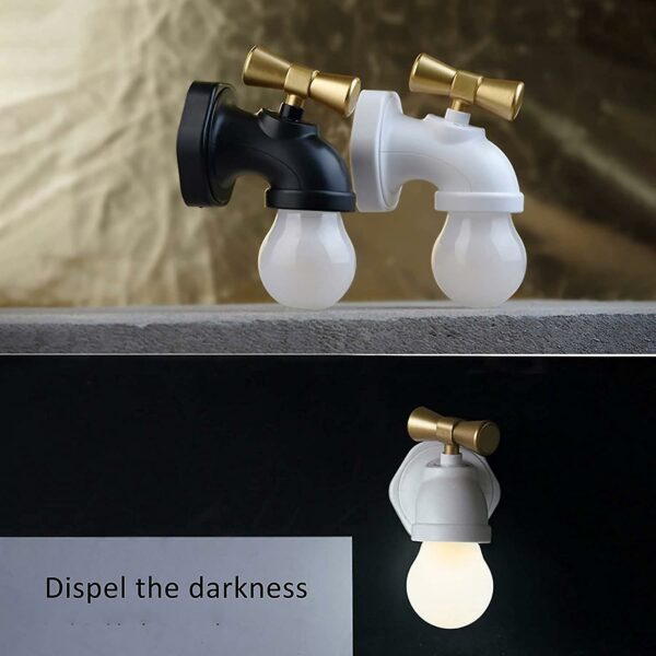 Tap-shaped night light, LED lighting with USB charging function and voice control for bedrooms, living ro