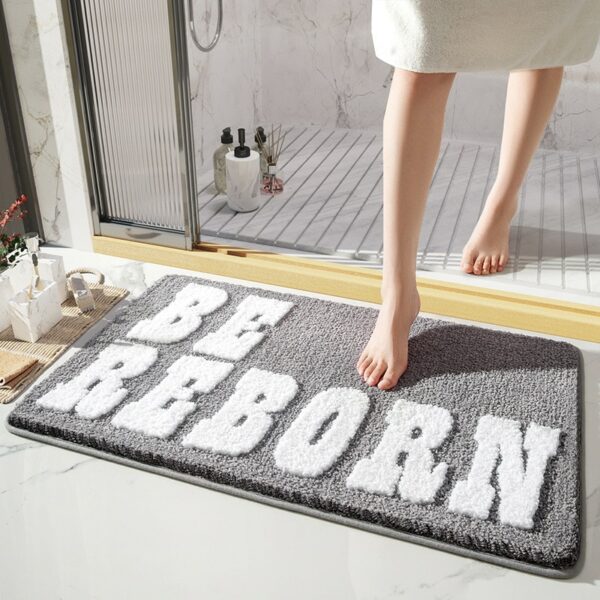 Inyahome Non Slip Shaggy Bath Mats Floor Rugs Exrta Soft Microfiber Bathroom Perfect Bath Mat Pad Carpet Farmhouse Kitchen Decor 3