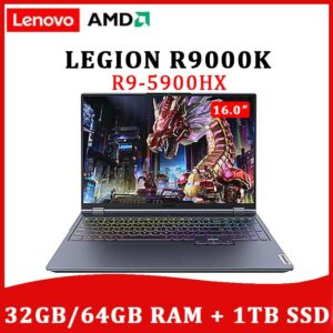 Lenovo Legion R9000K  New E-sports 16inch Gaming Laptop AMD R9-5900HX 1TB SSD GeForce RTX3080 Windows 11 2.5K Backlit Metal Body 1